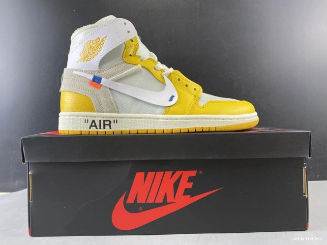 1 Yellow-Cone x NRG Dark Powder White Jordan Off-White Air AQ0818-149 1010